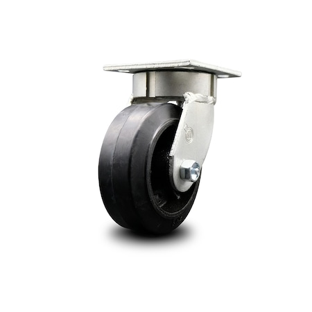 Service Caster 5 Inch Kingpinless Rubber on Steel Wheel Swivel Top Plate Caster SCC-KP30S520-RSR